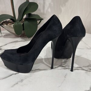 Giuseppe Zanotti Black Suede Platform Heels